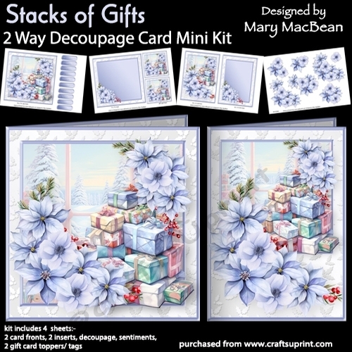 Stacks of Gifts - 2 Way Decoupage Card Mini Kit