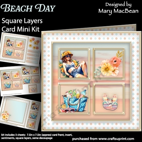 Beach Day - Square Layers Card Mini Kit