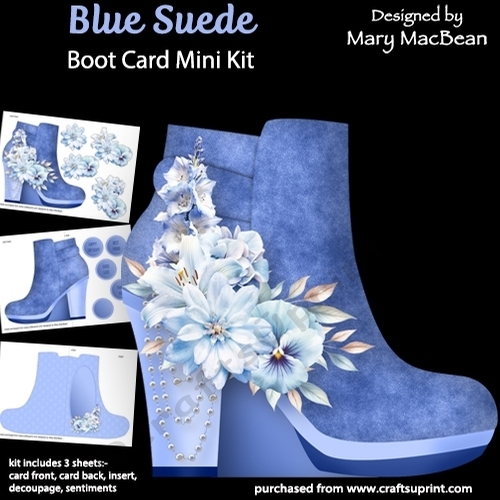 Blue Suede - Boot Shaped Card Mini Kit