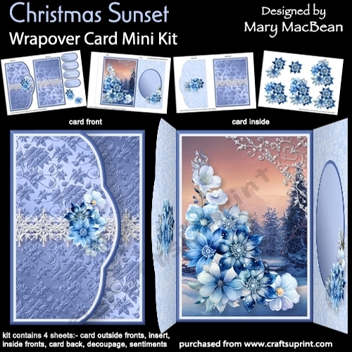 Christmas Sunset - Wrapover Card Mini Kit