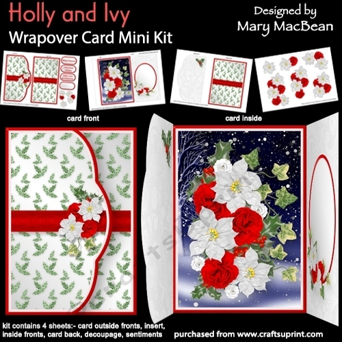 Holly and Ivy - Wrapover Card Mini Kit