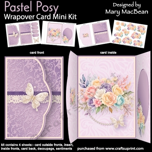 Pastel Posy - Wrapover Card Mini Kit