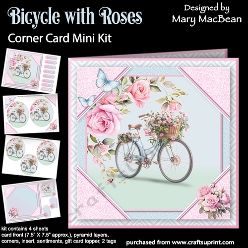 Bicycle with Roses - Corner Card Mini Kit