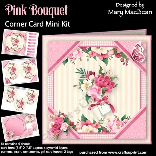 Pink Bouquet - Corner Card Mini Kit