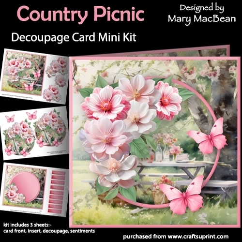 Country Picnic - Decoupage Card Mini Kit