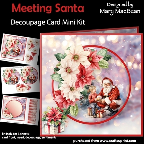 Meeting Santa - Decoupage Card Mini Kit