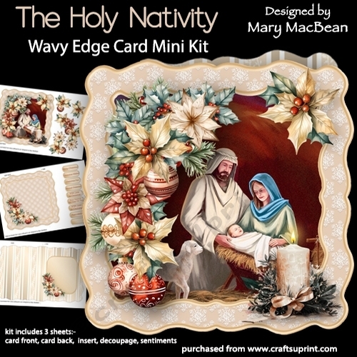 The Holy Nativity - Wavy Edge Card Mini Kit