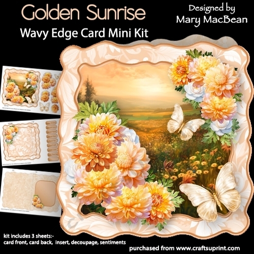 Golden Sunrise - Wavy Edge Card Mini Kit