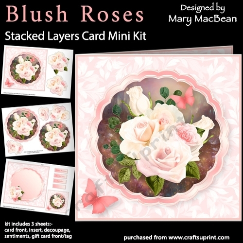 Blush Roses - Stacked Layers Card Mini Kit