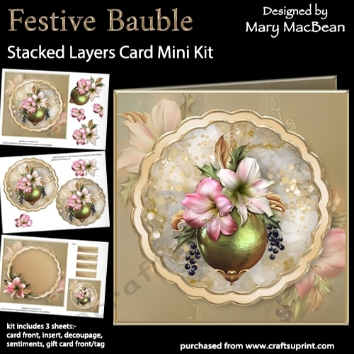 Festive Bauble - Stacked Layers Card Mini Kit