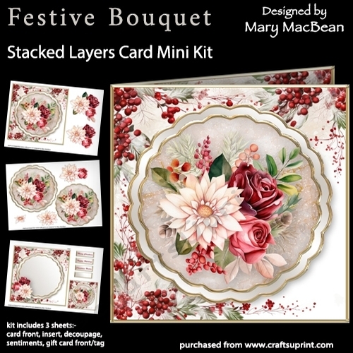 Festive Bouquet - Stacked Layers Card Mini Kit