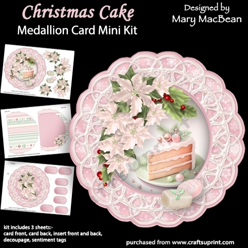 Christmas Cake - Medallion Card Mini Kit