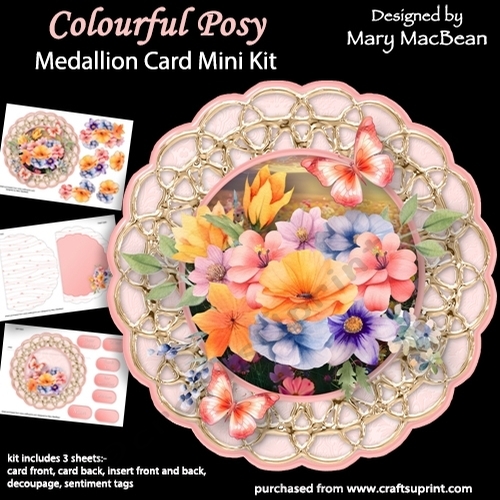 Colourful Posy - Medallion Card Mini Kit