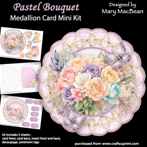 Pastel Bouquet - Medallion Card Mini Kit
