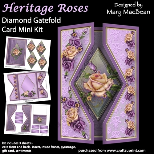 Heritage Roses - Diamond Gatefold Card Mini Kit