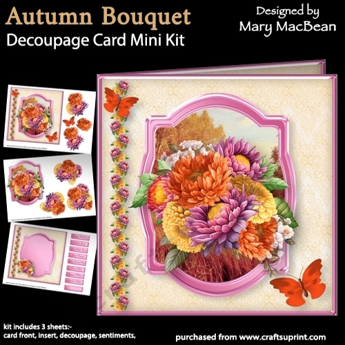 Autumn Bouquet - Decoupage Card Mini Kit