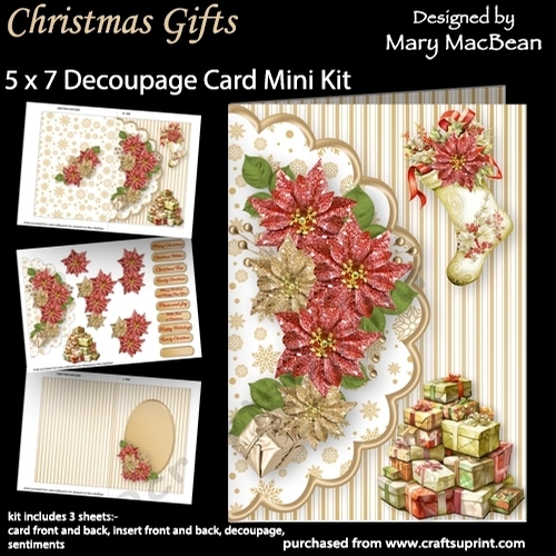 Christmas Gifts - 5 x 7 Decoupage Card Mini Kit
