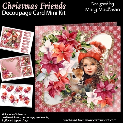 Christmas Friends - Decoupage Card Mini Kit