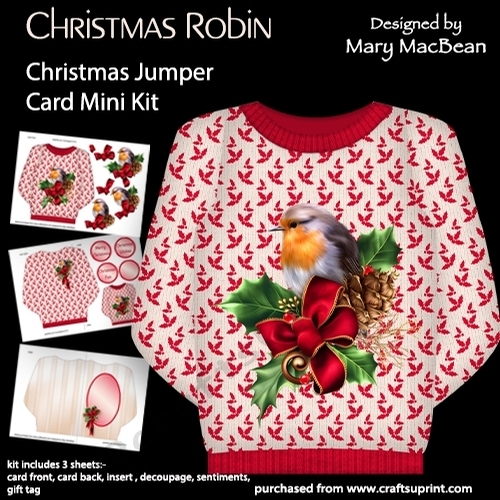 Christmas Robin - Christmas Jumper Card Mini Kit