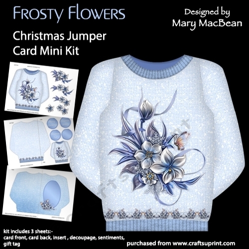 Frosty Flowers - Christmas Jumper Card Mini Kit