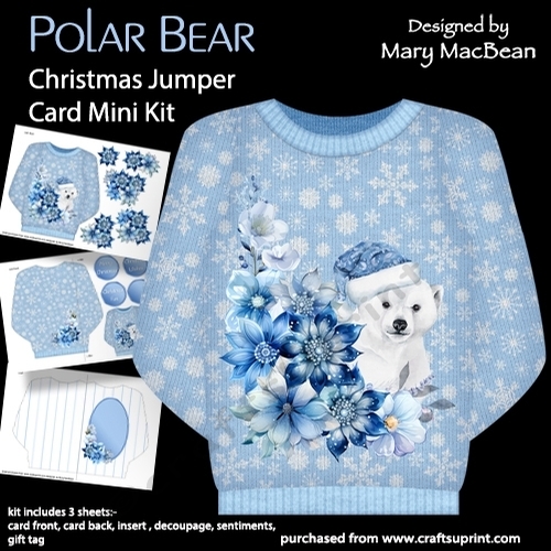Polar Bear - Christmas Jumper Card Mini Kit