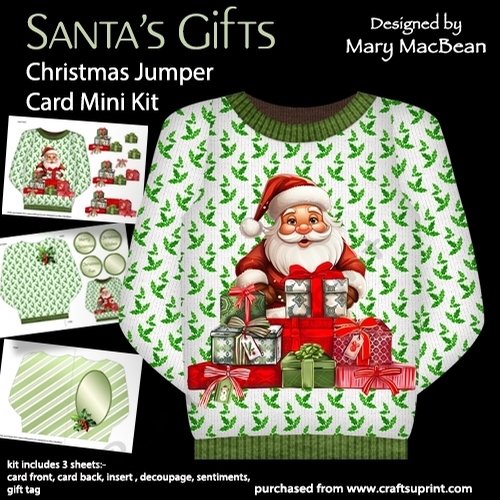 Santas Gifts - Christmas Jumper Card Mini Kit