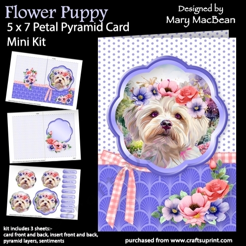 Flower Puppy - 5 x 7 Petal Pyramid Card Mini Kit