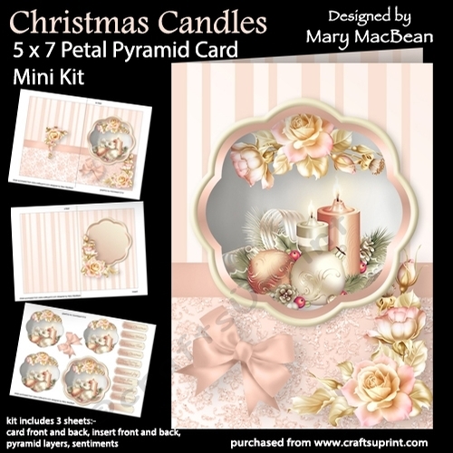 Christmas Candles - 5 x 7 Petal Pyramid Card Mini Kit