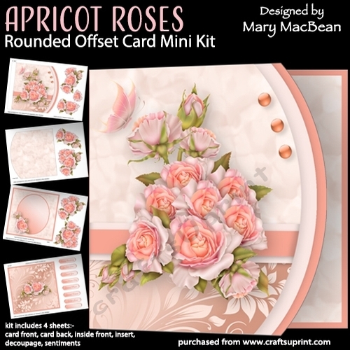 Apricot Roses - Rounded Offset Card Mini Kit