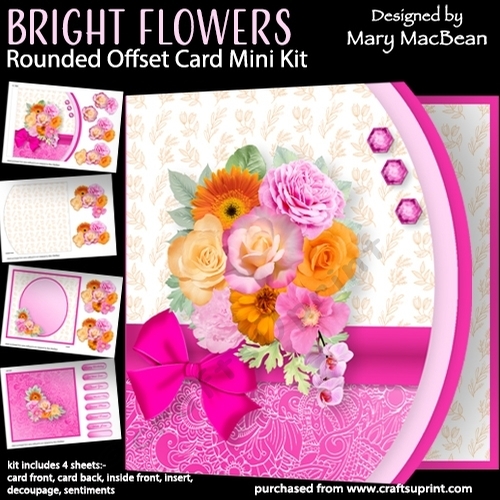 Bright Flowers - Rounded Offset Card Mini Kit