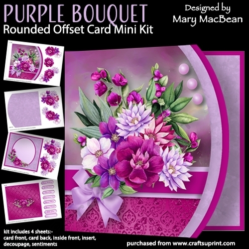 Purple Bouquet - Rounded Offset Card Mini Kit