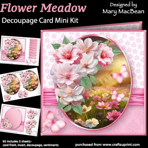 Flower Meadow - Decoupage Card Mini Kit