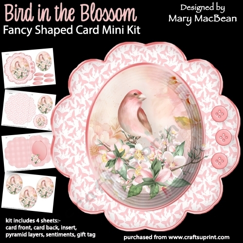 Bird in the Blossom - Fancy Shaped Card Mini Kit