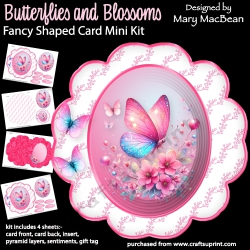 Butterflies and Blossom - Fancy Shaped Card Mini Kit