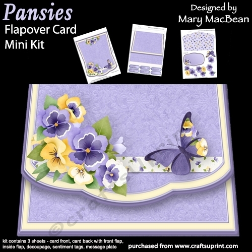 Pansies - Flapover Card Mini Kit