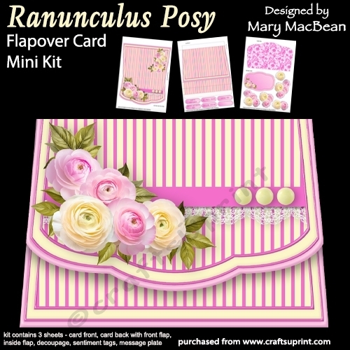 Ranunculus Posy - Flapover Card Mini Kit