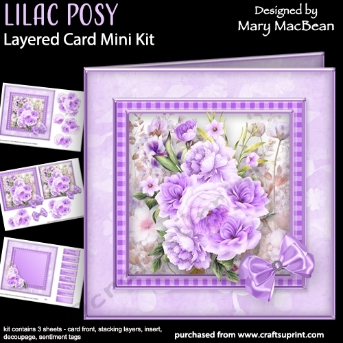 Lilac Posy - Layered Card Mini Kit