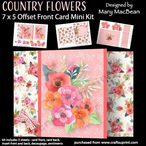 Country Flowers - 7 x 5 Offset Front Card Mini Kit