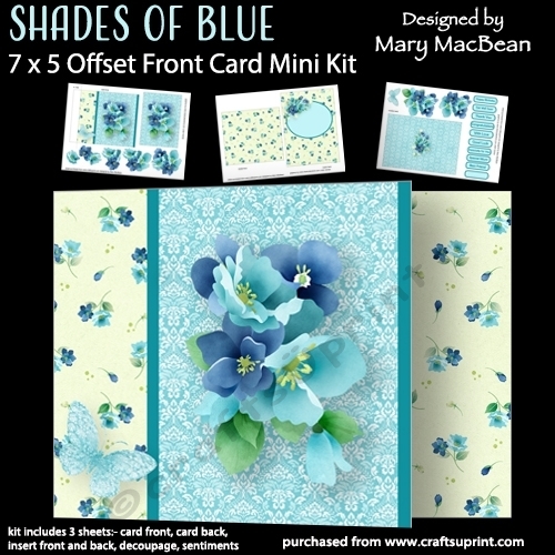 Shades of Blue - 7 x 5 Offset Front Card Mini Kit