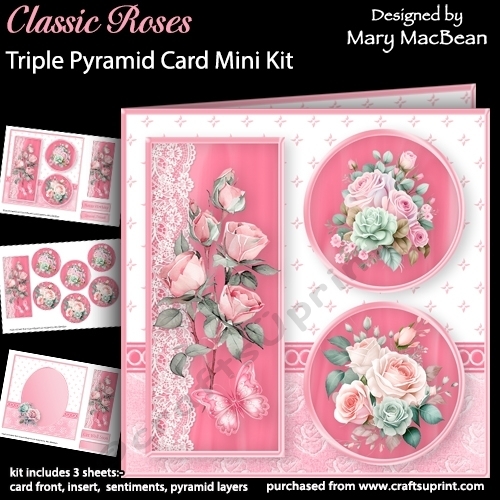 Classic Roses - Triple Pyramid Card Mini Kit