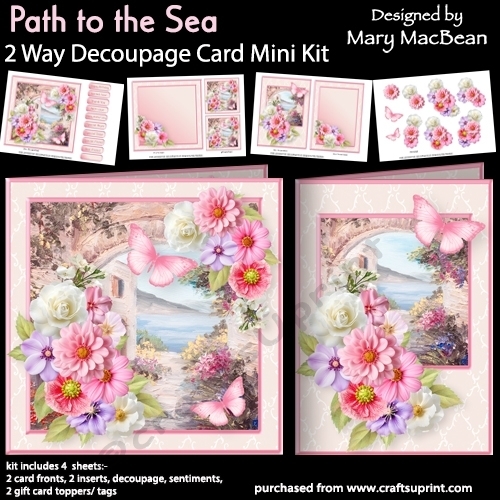 Path to the Sea - 2 Way Decoupage Card Mini Kit