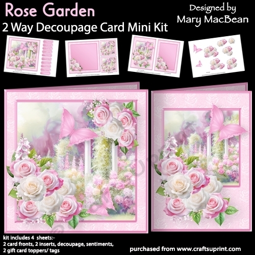 Rose Garden - 2 Way Decoupage Card Mini Kit