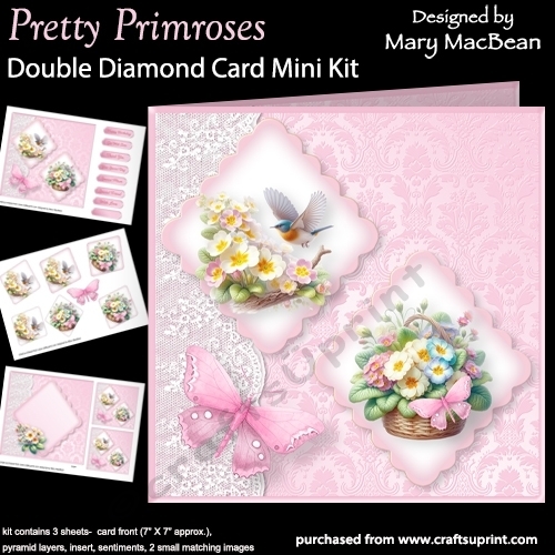 Pretty Primroses -  Double Diamond Card Mini Kit