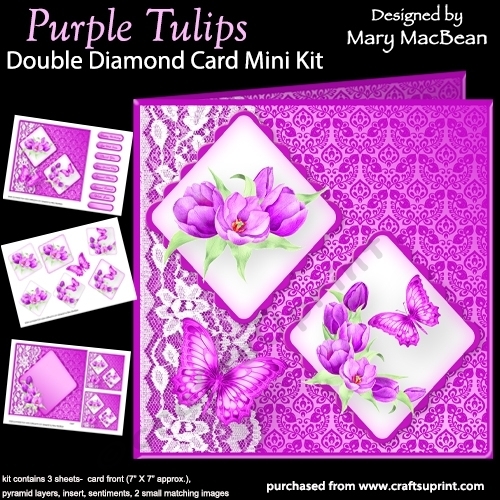 Purple Tulips -  Double Diamond Card Mini Kit