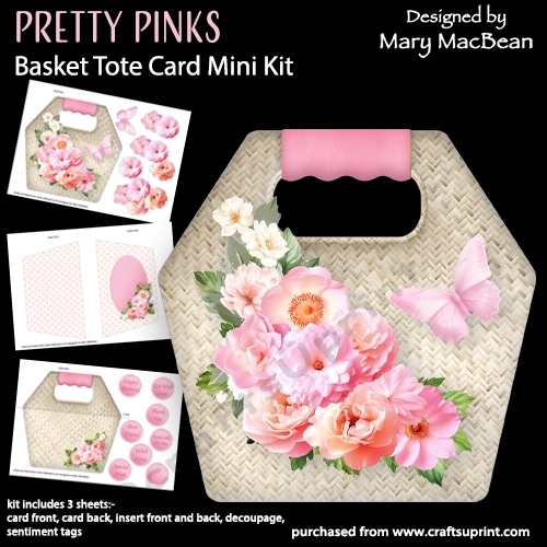 Pretty Pinks - Basket Tote Card Mini Kit