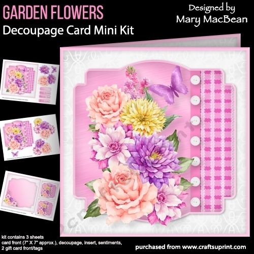 Garden Flowers - Decoupage Card Mini Kit