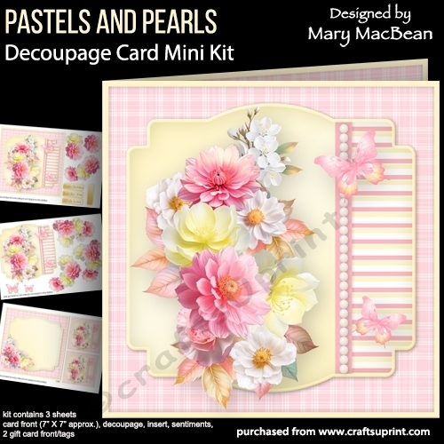 Pastels and Pearls - Decoupage Card Mini Kit