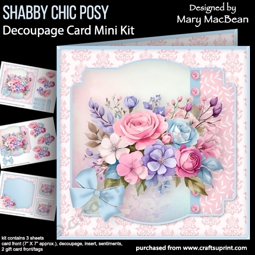 Image of cup1378340_1648 - Shabby Chic Posy - Decoupage Card Mini Kit