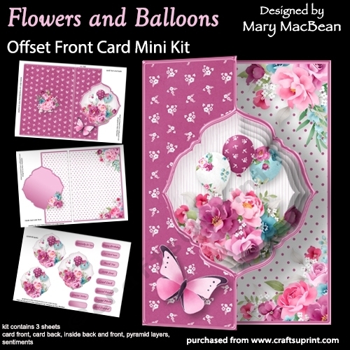 Flowers and Balloons - Offset Front Card Mini Kit