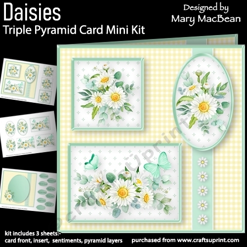 Daisies - Triple Pyramid Card Mini Kit